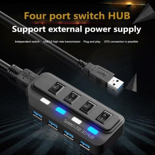 USB 3.0 Hub 5Gbps High Speed Multi USB Splitter 3 Hab Use Power Adapter 4/7 Port Multiple Expander Hub With Switch For PC Laptop