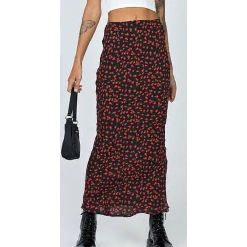 Ladies Summer Casual Beach Skirts High Waist Printed Pattern A-line Midi Skirt Women Fashion Package Hip Bottoms Vacation 2021