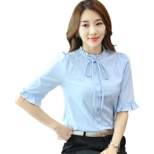 ZB2811 Summer 2020 new womens Korean version short sleeve fashionable slim chiffon shirt cheap wholesale
