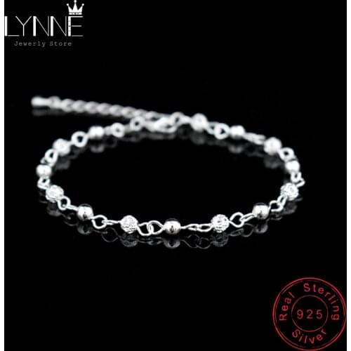 Hot Sale Fashion Hollow Ball Small Bead Chain Bracelets 925 Sterling Silver Ethnic Style Charm Bracelet Women&Girl Jewelry Gift