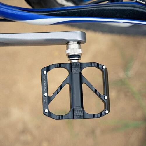 1 Pair 9/16" Road Mountain Bike Pedals Aluminum Alloy Bicycle Pedals Flat Platform Anti-slip Footboard Bearing Quick Release