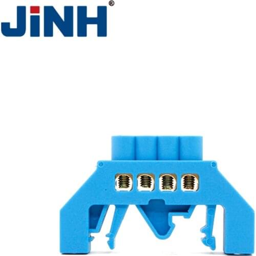 1Pcs Blue Screw Brass Din Rail Terminal Block Earth and Neutral Blocks 4/6/8/10/12Way Distribution box terminal strip