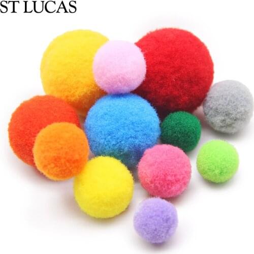 1 Pack 10/15/20/25mm Mixed Color Polyester Pom Pom Ball For Home Garment Party Christmas Carft Decoration Children Handmade DIY