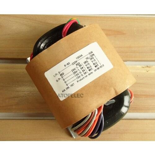 220V 100W R-Core Transformer 28V+28V 15V+15V for Audio Amplifier Preamps AMP R Core