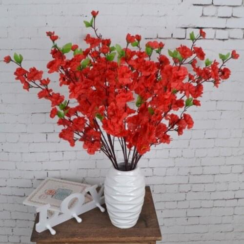 10PC 60CM Peach Flower Artificial Cherry Spring Plum Blossom Branch Simulation Fake Flower Home Wedding Party Decor farmhouse