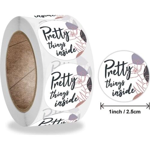 500pcs 2.5cm Thank You Stickers Pretty Thing Inside Labels Birthday Party New Year Gift Wrapping Decorations Stationery Sticker