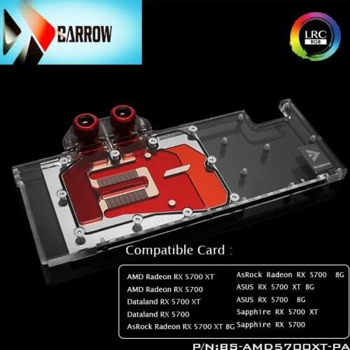 GPU water-cooled block for AMD Radeon RX 5700 XT AsRock ASUS Radeon RX 5700 XT 8G supports original backplane BS-AMD5700XT-PA