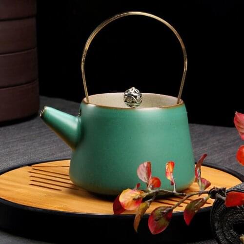 Large Ancient Pottery Teapot with Hanlde Ceramic Japanese Kung Fu Kettle Creative Drinkware