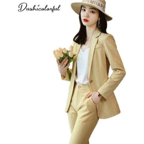 Dushicolorful Women's Trouser Suits With Stripes