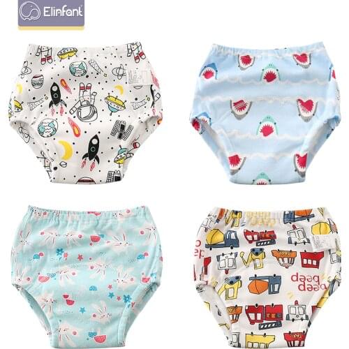 Elinfant 1 Pcs 6 Layers Swaddle Cotton Training Pants for Baby Boys /grils Underwear Potty Nappies LABS Pants 9 - 17 Kg