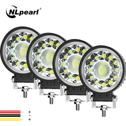 NLpearl 4inch 123W LED Bar Offroad 4X4 Spotlight 12V 24V Work Light Bar For Jeep Truck Car Tractor SUV ATV Barra LED Headlights