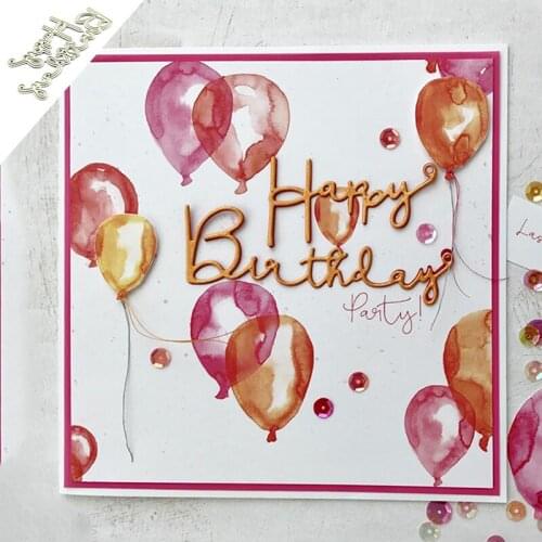 Metal cutting dies cut die mold happy birthday word letter decoration Scrapbook paper craft knife mould blade punch stencil dies