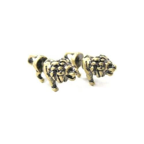2015 New Style Hot Sale 3Pairs Lovely 3d Fake Gauge Lion Animal Earrings Fine Jewelry For Ladies and Girls