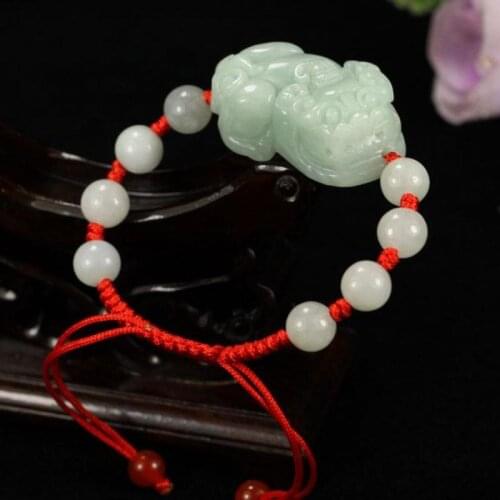 Natural old pit jadeite A cargo light green wealthy mink Making Bracelet