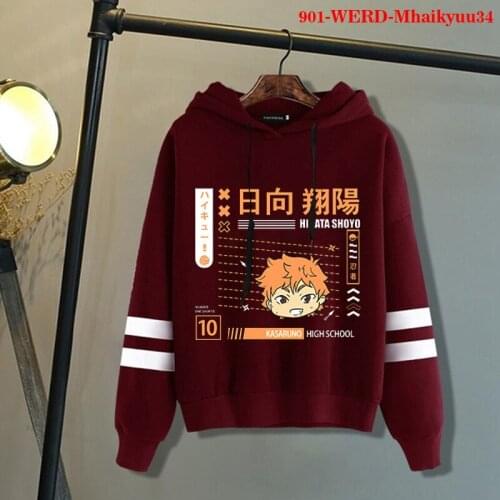 New Anime Haikyuu Hoodie Sweatshirt Men/women Cosplay Hoody Hinata Hooded Anime Hoodies Volleyball Uniform Men Casual Tops