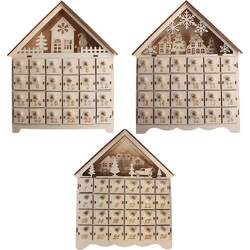 High quality new wooden handicrafts old man tree calendar desk calendar ornaments light box company Christmas Calendrier