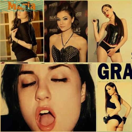 Personality Sasha Gray Sex Girl Poster Wall Sticker Living Room Bedroom Wall Decoration Painting Retro Poster Art Suitcase