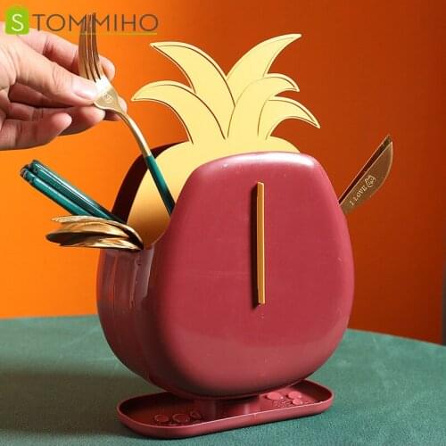 STOMMIHO Storage Rack Kitchen Shelf Cutlery Organizer Chopsticks Fork Spoon Drainer Drying Basket Storage Household Accessories