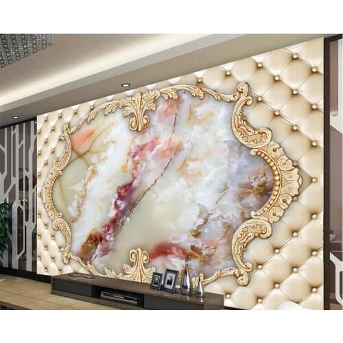 Custom photo wallpaper 3d photo 3d wallpaper European style Marble decorative painting living 3d wallpaper