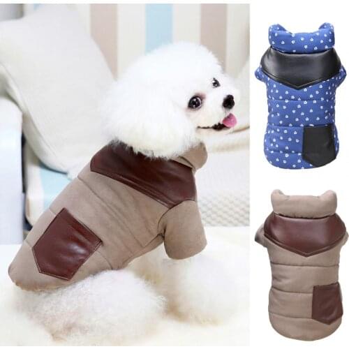 Fine Workmanship Pretty Pet Dog Short Sleeve Coat Clothes Two-leg Pet Coat Pocket Design for Winter