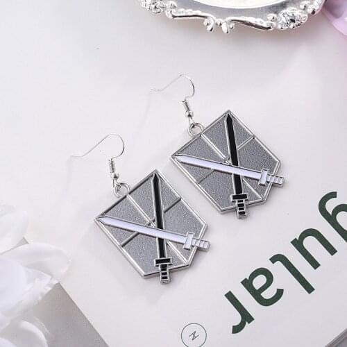 Anime Attack-On-Titan Drop Earring Серьги Attack Wings Shingeki Cosplay Wings-Of-Liberty Dangle Earrings Women Girl Ear Jewelry