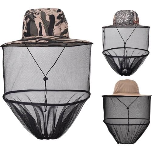 Beekeeping Hat Outdoor Camouflage Shawl Wild Anti Bee Cap Jungle Fishing Sun Long Insect Net Hat Sun Protector Hats