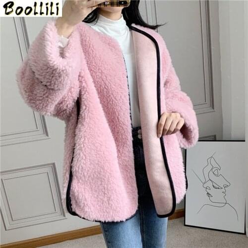Boollili Real Fur Coat Women 100% Lamb Fur Jacket Women Clothes 2020 Sheep Shearling Korean Autumn Winter Coat Women