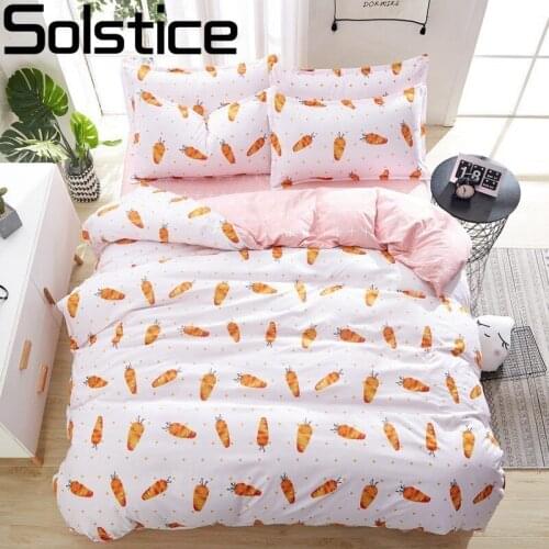 Solstice Bed Linen Mixed Color Cartoon Flowers Striped Lattice Style Bed Cover Bed Sheet Duvet Cover Pillowcase 4pcs Bedding Set