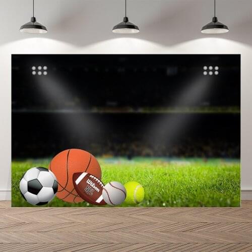 Neoback Sports Banner Football Soccer Field Grassland New Born Boy Birthday Backdrop Vinyl Photography Background Photo Studio
