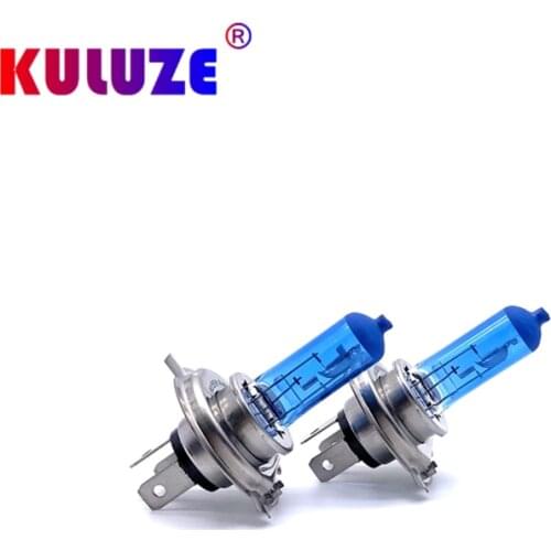 KULUZE 2Pcs H7 H4 Super White Headlights H8 H9 H11 55W 12V Quartz Halogen Bulb HB3 HB4 100W auto High low Light 9012 6000K