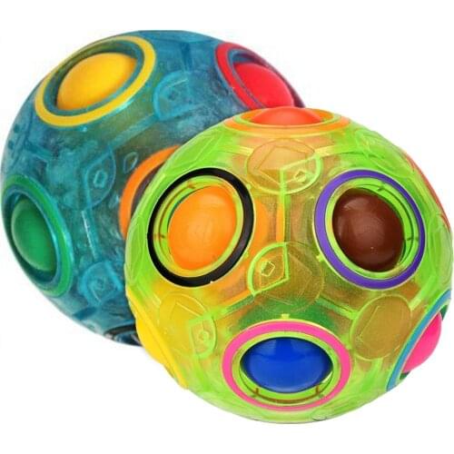 Luminous Stress Reliever Rainbow Ball Fun Cube Puzzle Twist Toy Spherical Cube Kids Educational Toys