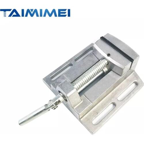 ALLSOME 2.5 Inch Bench Flat Vise Tong Multifunction Aluminum Drill Press Vise Table For Milling Engraving Woodworking Power Tool