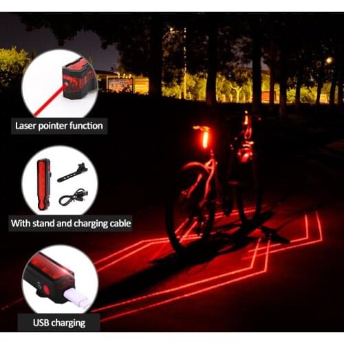 Bicycle LED Rear Tail light Waterproof Safety Warning Light USB Rechargeable Mountain Bike Light Rear Lamp Bycicle Light