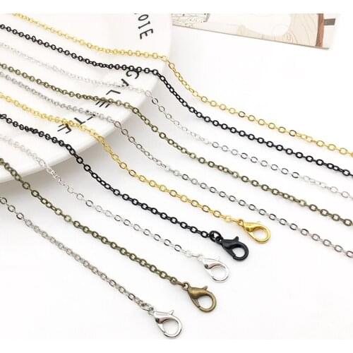 10pcs/Lot 2.5mm 50/70cm Cross Chain Metal Women Necklace Fashion Handmade DIY Charms Choker Copper Jewelry Accessories Making
