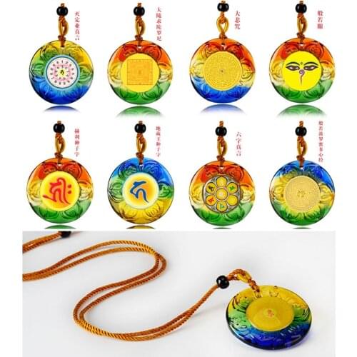 10PCS # Wholesale Buddhist supplies Greco-Buddhist pocket travel efficacious Amulet talisman Shurangama Mantra Crystal Pendant