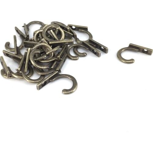 30PCS 8*22*21mm Screws Fixed Clothes Caps Towels Vintage Style Display Hanger Hook