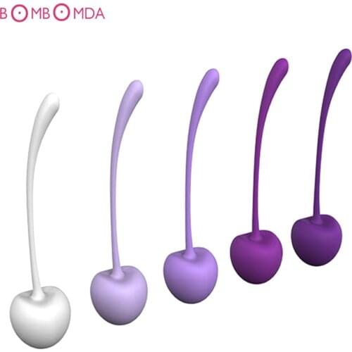 5Pcs Soft Silicone Cherry Kegel Ball Smart Ben Wa Ball Vagina Tighten Exercise Machine Vaginal Geisha Ball Sex Toys For Women