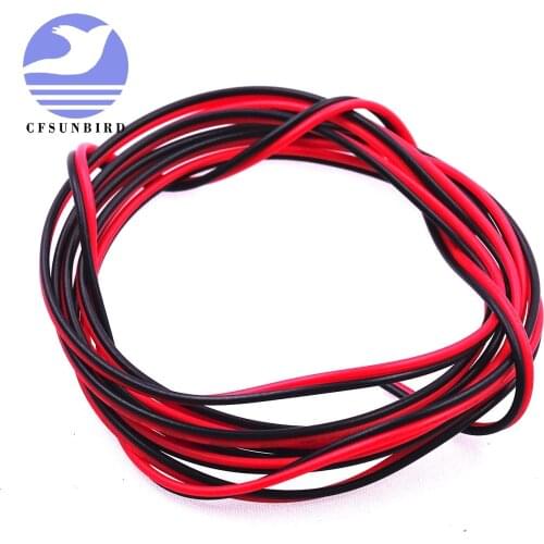CFsunbird 2x 3M 26 Gauge AWG Silicone Rubber Wire Cable Red Black Flexible 2468 26AWG
