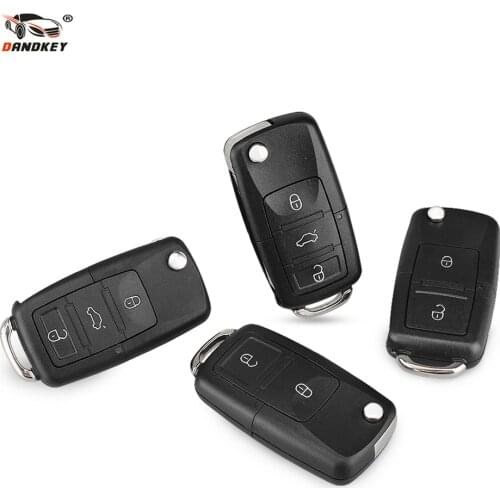 Dandkey Remote 2/3/4 Buttons Folding Car Key Case Styling Cover Shell For VOLKSWAGEN MK4 Seat Altea Alhambra Ibiza Fob