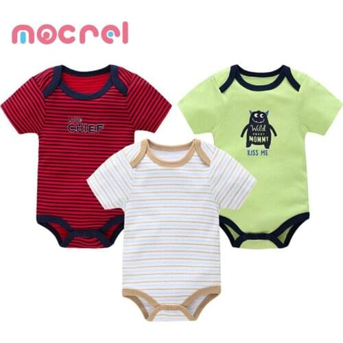Baby Romper Suit Three-Piece Suit Summer Cotton Short Sleeve Newborn Baby Clothes Climb Clothes Bodysuits Baby Girl Clothes