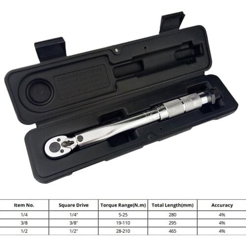 1/4 3/8 1/2 Torque Wrench Drive Two-Way To Accurately Mechanism Wrench Hand Tool Spanner Torquemeter Preset Ratchet Repair Tool
