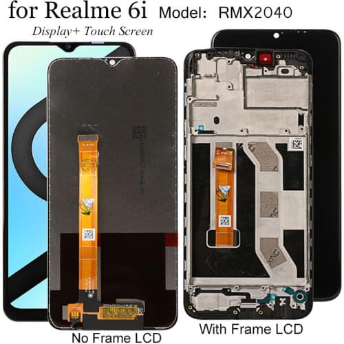 Display For Oppo Realme 6i RMX2040 LCD Display Touch Screen Replacement Tested Mobiles Phone LCD Screen Digitizer Spare Part