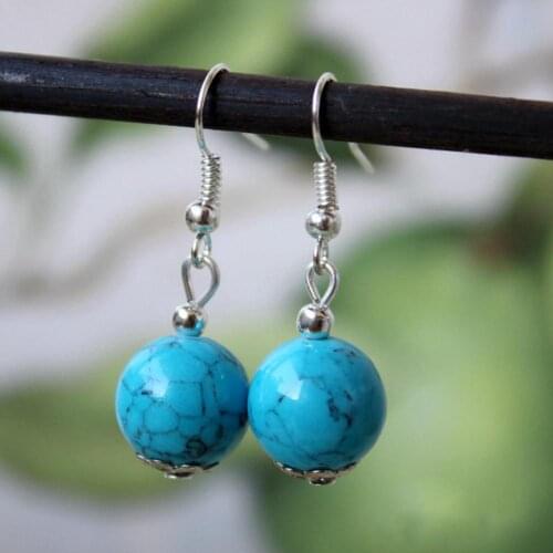 Ethnic Women Round Beads Dangle Drop Hook Earrings Vintage Earring Jewelry Accessory Valentines Day present