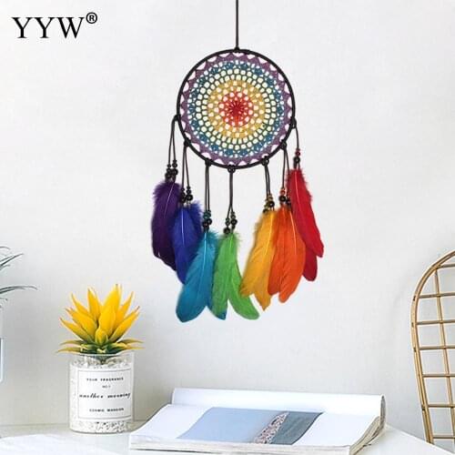 Dream Catcher Colorful Feather Dreamcatcher Net For Wall Hanging Car Home Decoration Gift Hanging Pendant Feather Crafts