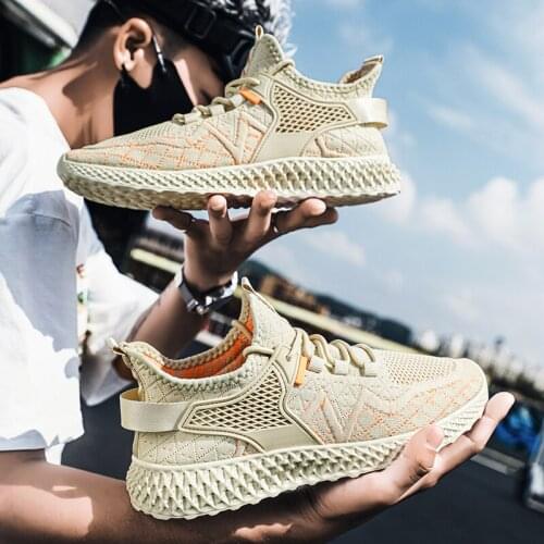 2021 New Fashion Casual Mens Sports Shoes Breathable Lace-Up Mens Mesh Shoes Non-Slip Mens Vulcanized Shoes 39-46