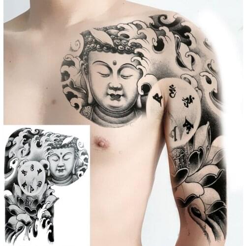 Men shoulder tattoos waterproof water transfer temporary tattoos on the body art chest arm tattoo pattern sexy make up tatoo boy
