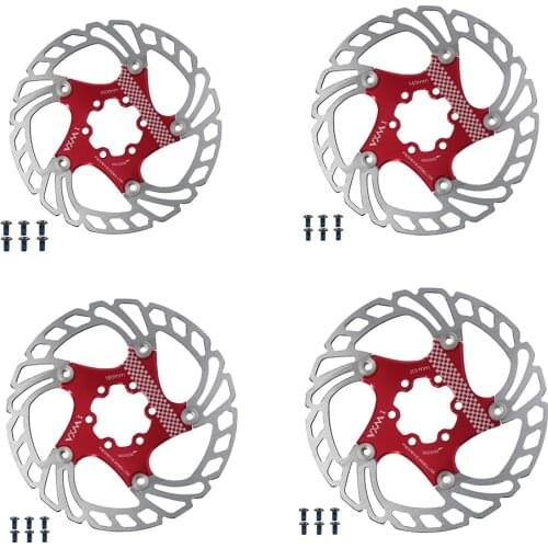 140mm/160mm/180mm/203mm Mountain Bike Brake Rotor Set with 6 Screws Bicycle Floating Disc Brake Pad Stainless Steel Brake Disc