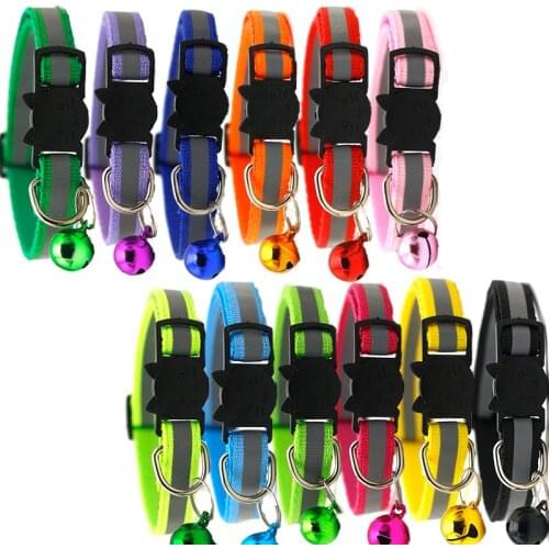 Cat Collars For Puppy Collar Obroze Dla Kota Kat Halsband Collier Pour Chat Reflective Charm And Bell Adjustable Soft Velvet