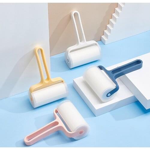 Portable Sticky Paper Roller Home Sofa Curtain Clothes Pet Hair Dust Removal Roller Tearable Hair Sticking Device With Cover