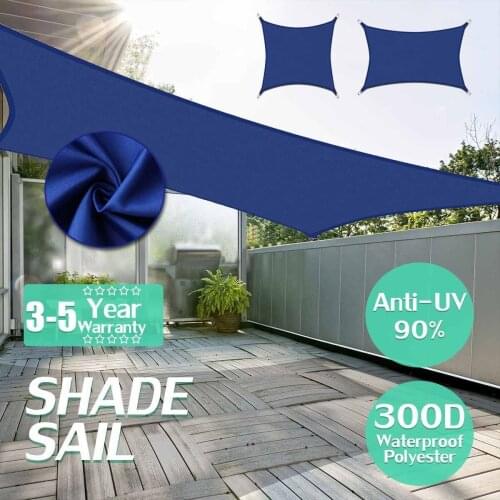Blue Royal 300D Polyester Oxford Fabric Square Rectangle Shade Sail Outdoor Garden Rodless Tent